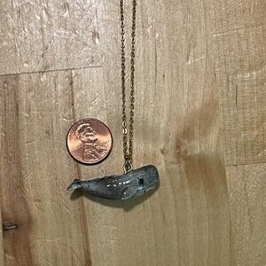 Gold Chain with Gray Whale Pendant Necklace